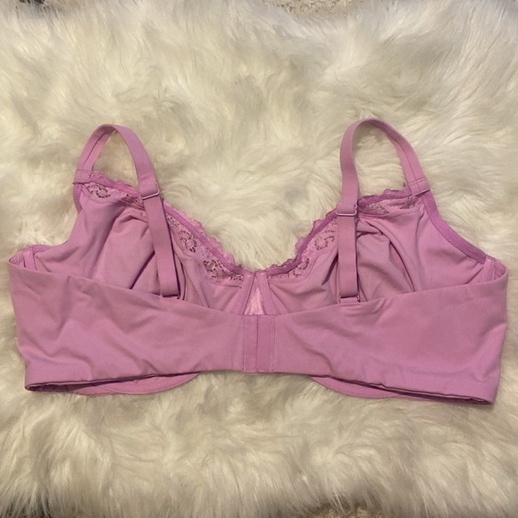 NEW SKIMS Fits Everybody Lace Unlined Scoop Bra Underwire, Petal Lilac, 46DD - Picture 8 of 11
